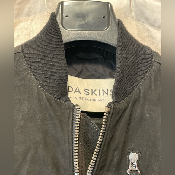 Boda Skins Sheep Skin Leather Suede Bomber Jacket - Picture 2 of 10